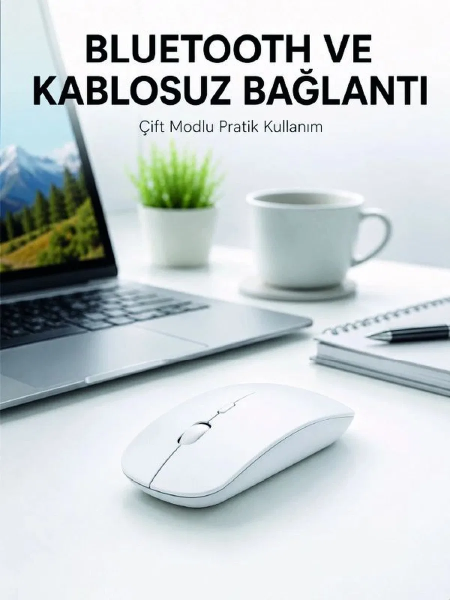 Bluetooth Kablosuz Wireless Mouse Şarjlı Sessiz Ergonomik 5000 Dpı Fare