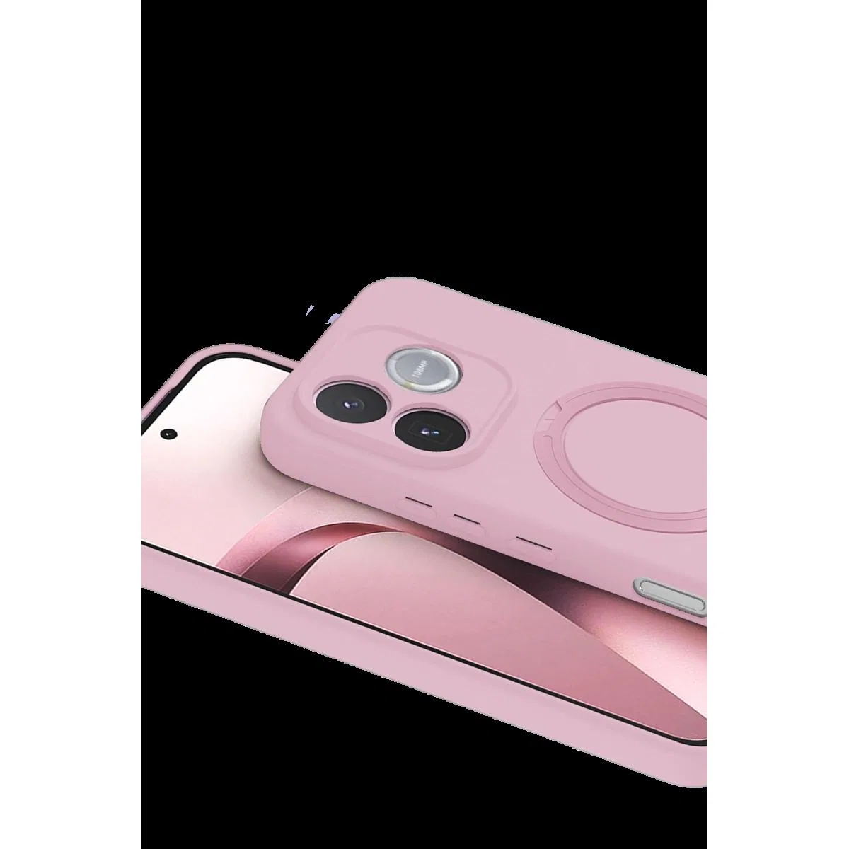 Huawei Honor 600 Lite Regal Magsafe Standlı Kapak - Açık Pembe görsel 2