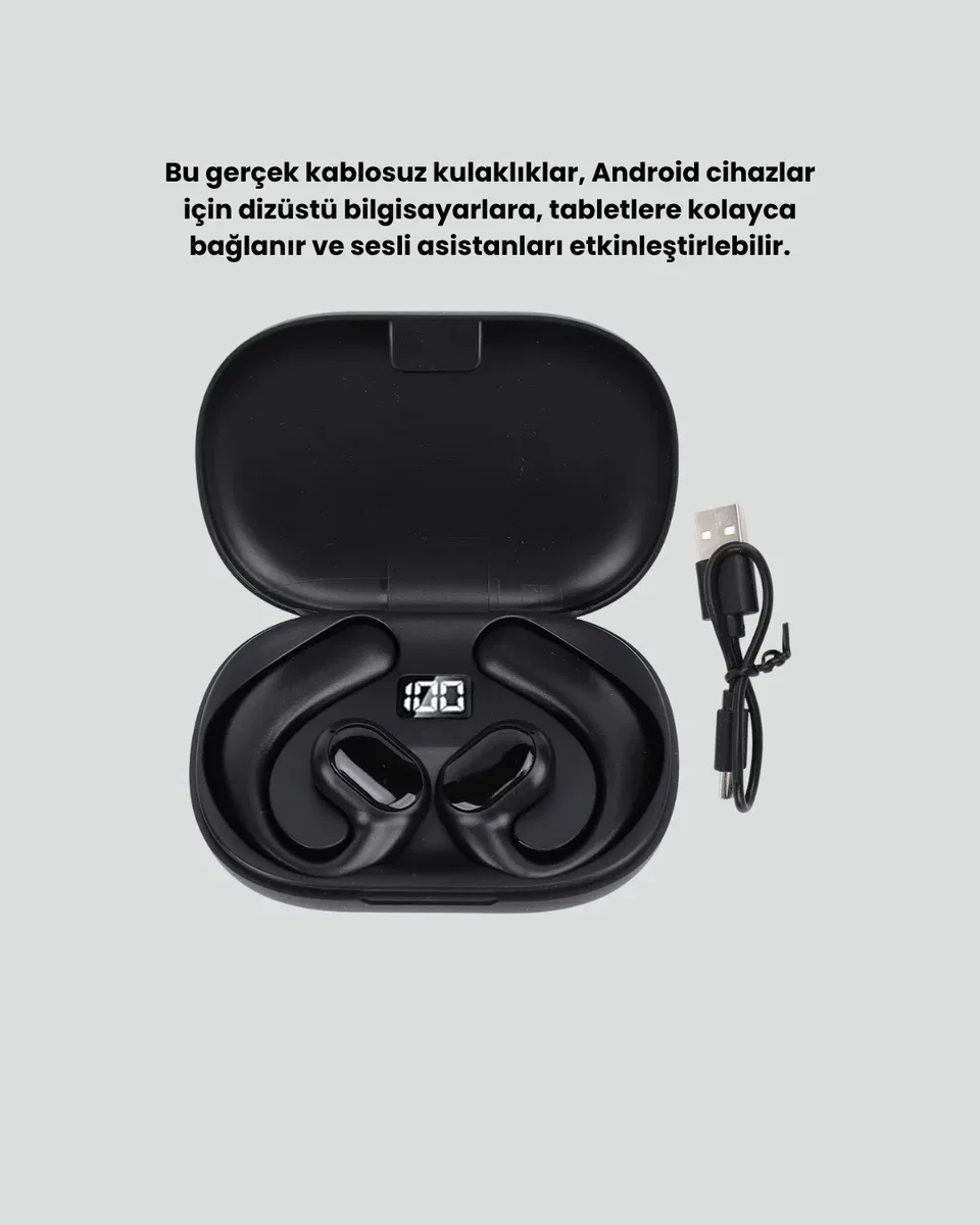 Klipsli Kablosuz Bluetooth Kulaklık – IPX6 Su Geçirmez görsel 3