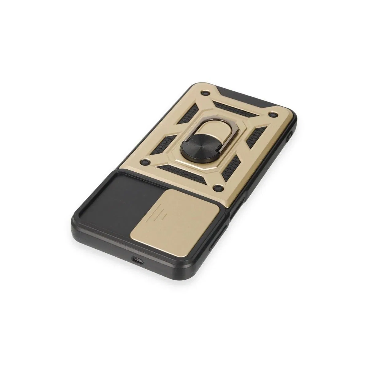 Samsung Galaxy M14 5g Kılıf Pars Lens Yüzüklü Silikon - Gold görsel 6