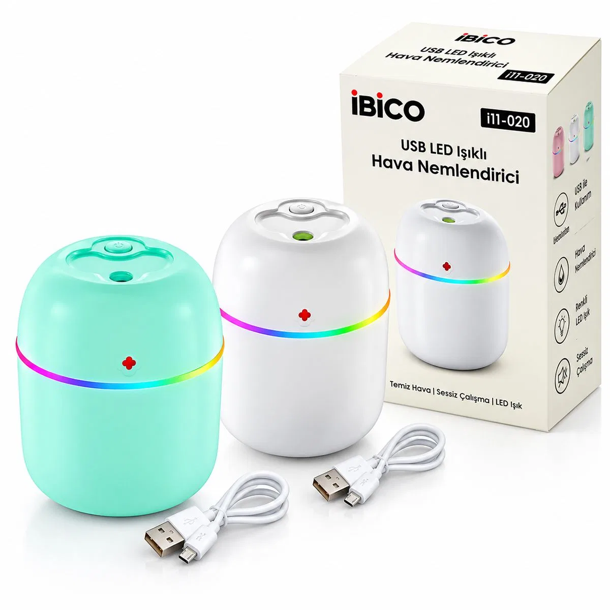 Mini USB Hava Nemlendirici ve Aroma Difüzör (LED, Taşınabilir)