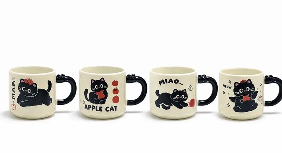 Özel Tasarım 3d Kedi Figürlü Kupa Bardak Alk5032