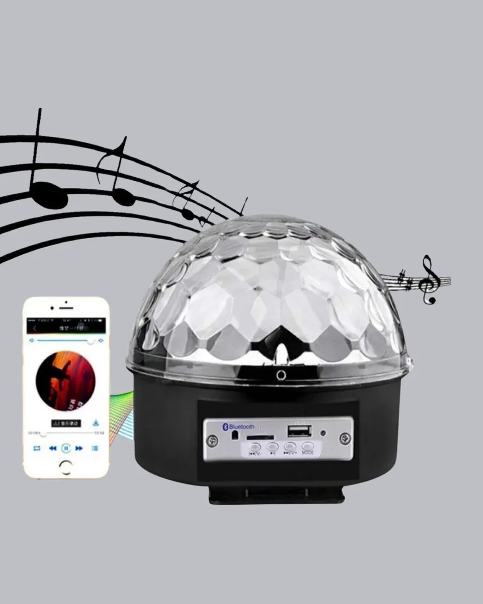 LED Disko Küresi Bluetooth Hoparlörlü Ritimle Senkronize Döner Işıklı görsel 3