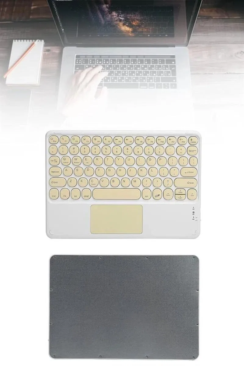 Touchpad Tüm Cihazlara Uyumlu Bluetooth Klavye Touchpad Slim Kablosuz Wifi Q Klavye görsel 3