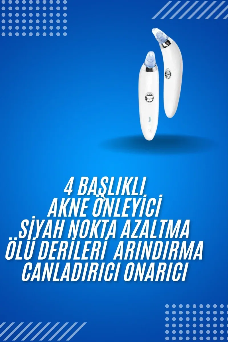 4 Başlıklı Pilli Vakumlu Siyah Nokta Temizleyici Akne Ve Sivilce Önleyici görsel 2