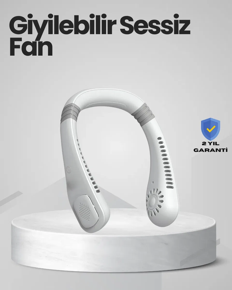 Çocuk ve Yetişkinler İçin Güvenli Şarjlı Boyun Fanı