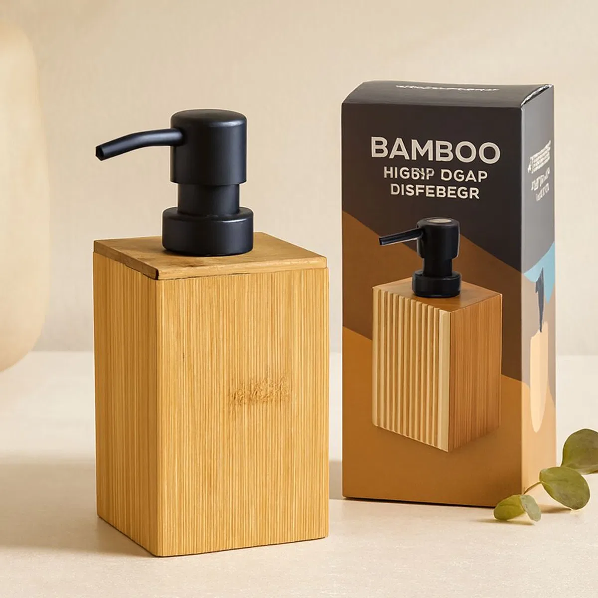 Bambu Sıvı Sabunluk (Siyah Pompa) 7 x 11. 5 cm