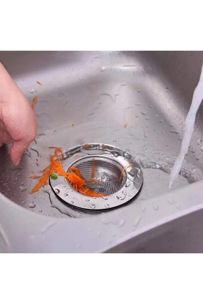 Mutfak Su Lavabo Filtresi Örgü Süzgeç Paslanmaz Çelik 7. 5 cm Çap görsel 3