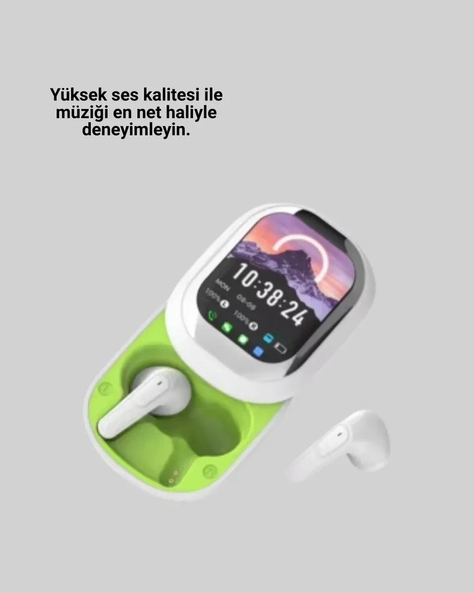 Dokunmatik Ekranlı Aktif Gürültü Azaltma Özellikli Kablosuz Kulaklık V5. 4 görsel 2