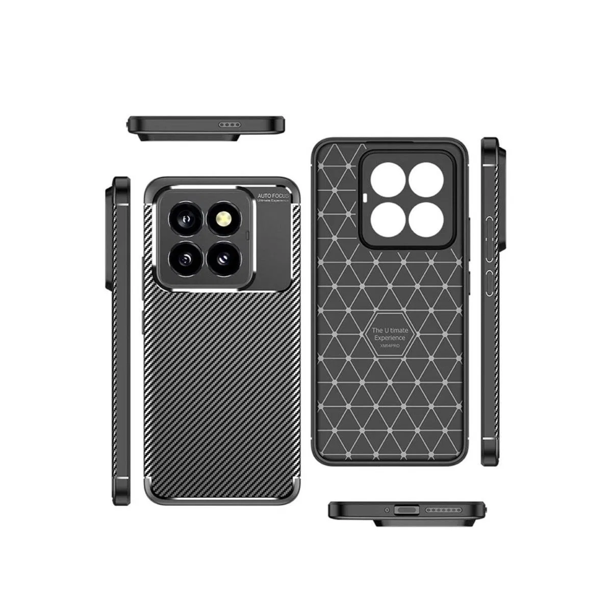 Xiaomi Mi 14t Pro Kılıf Auto Focus Karbon Kapak - Siyah görsel 3