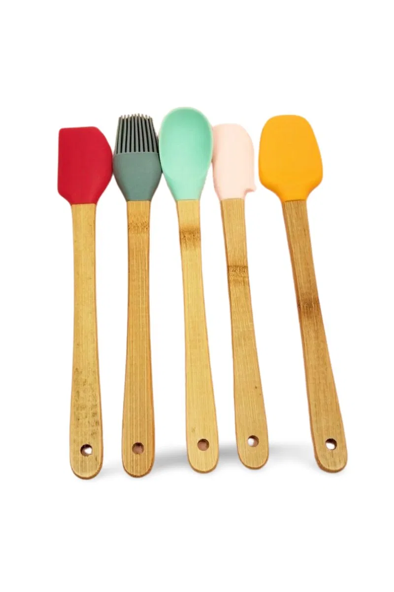 5 parça Silikon Kaşık ve Servis Takımı 20 cm görsel 2