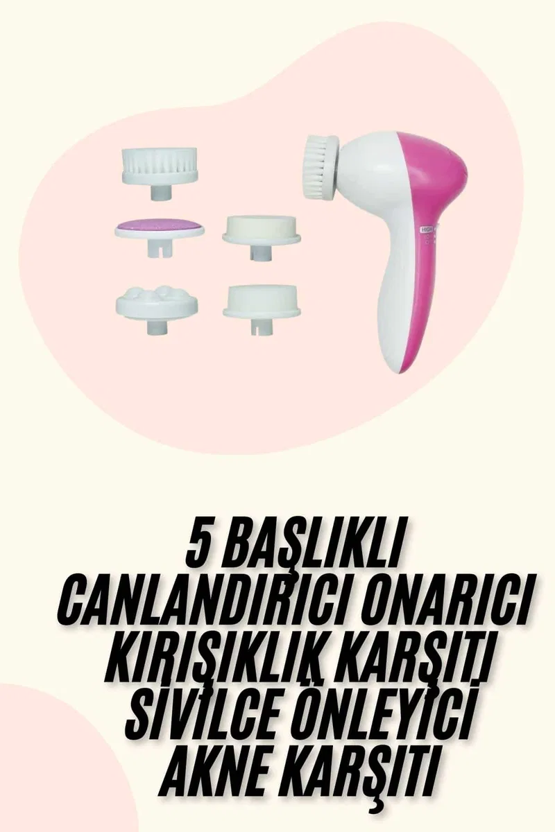 5 Başlıklı Titreşimli Cilt Temizleme Seti Canlandırıcı ve Onarıcı görsel 2