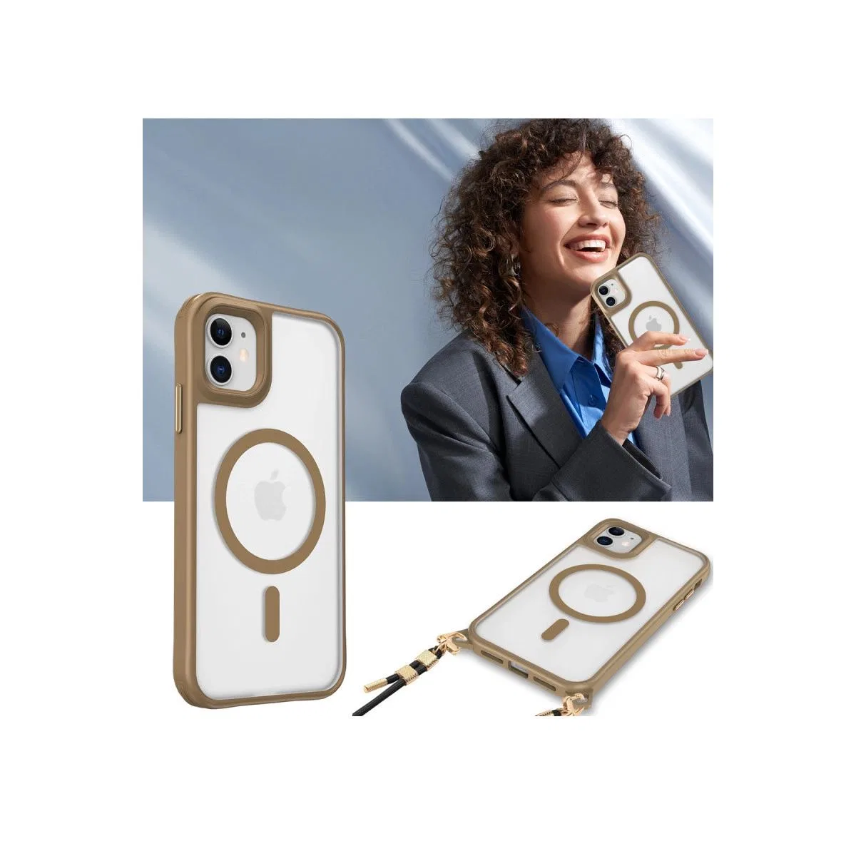 Apple İphone 12 Kılıf Enka Magsafe Silikon Kılıf - Desert görsel 2