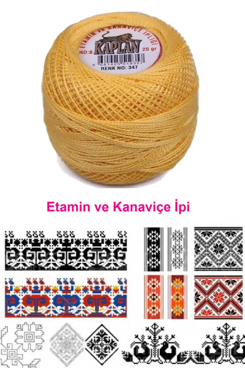 Kaplan Etamin Ve Kanaviçe İpi 8 No Kod/Renk: 347 - Royaleks görsel 2