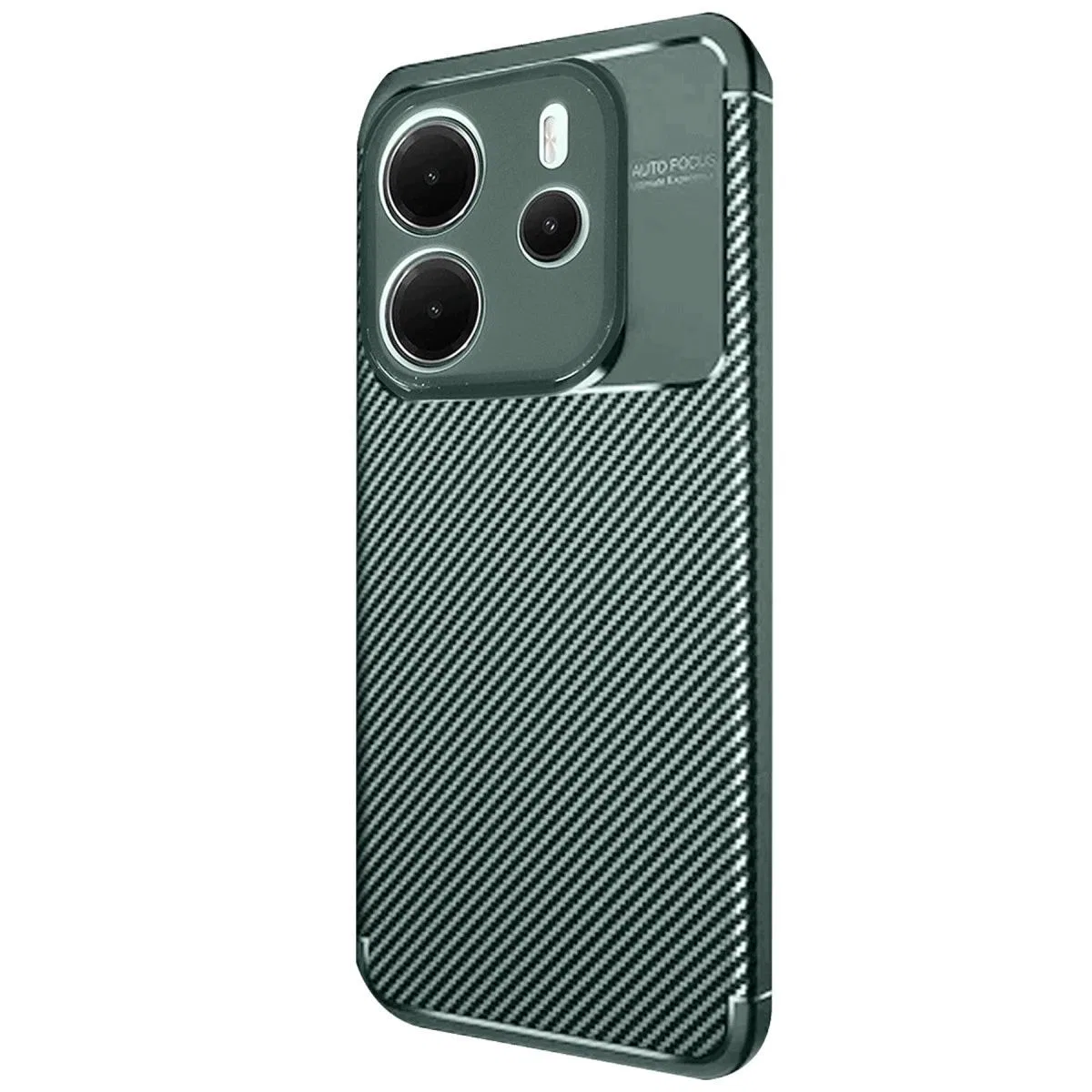 Xiaomi Redmi Note 14 4g Kılıf Auto Focus Karbon Kapak - Koyu Yeşil görsel 3