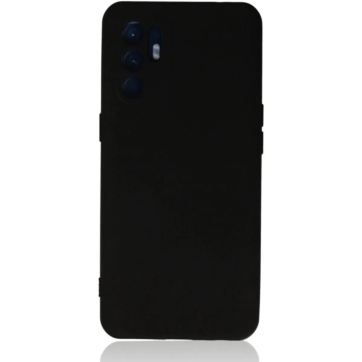 Oppo Reno 6 Kılıf Nano İçi Kadife Silikon - Siyah