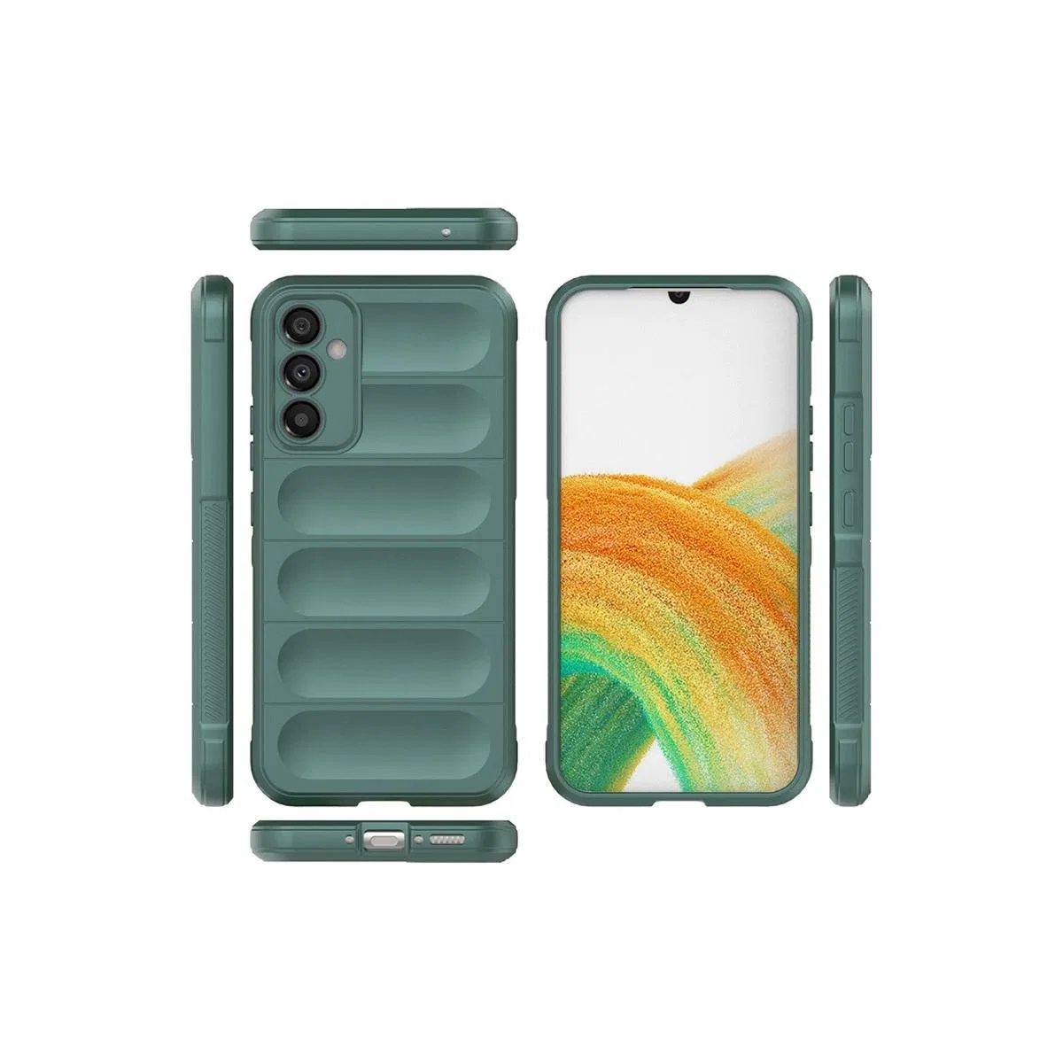Samsung Galaxy A05s Kılıf Optimum Silikon - Koyu Yeşil görsel 2