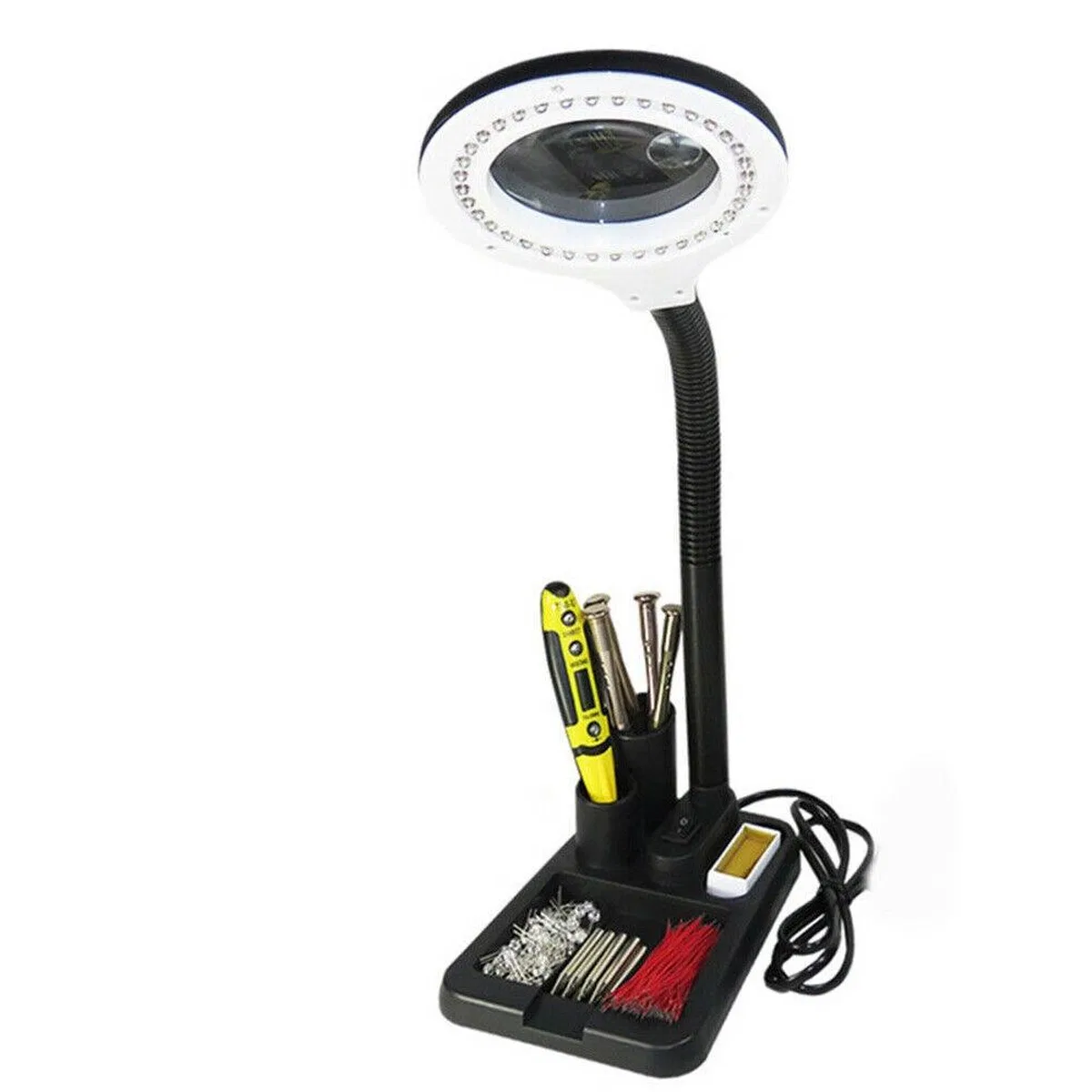 Esnek 5x /10x, 40 Led Işıklı Büyüteç, lamba Büyüteç Okuma, Çalışma Lehim Masa Lambası A808