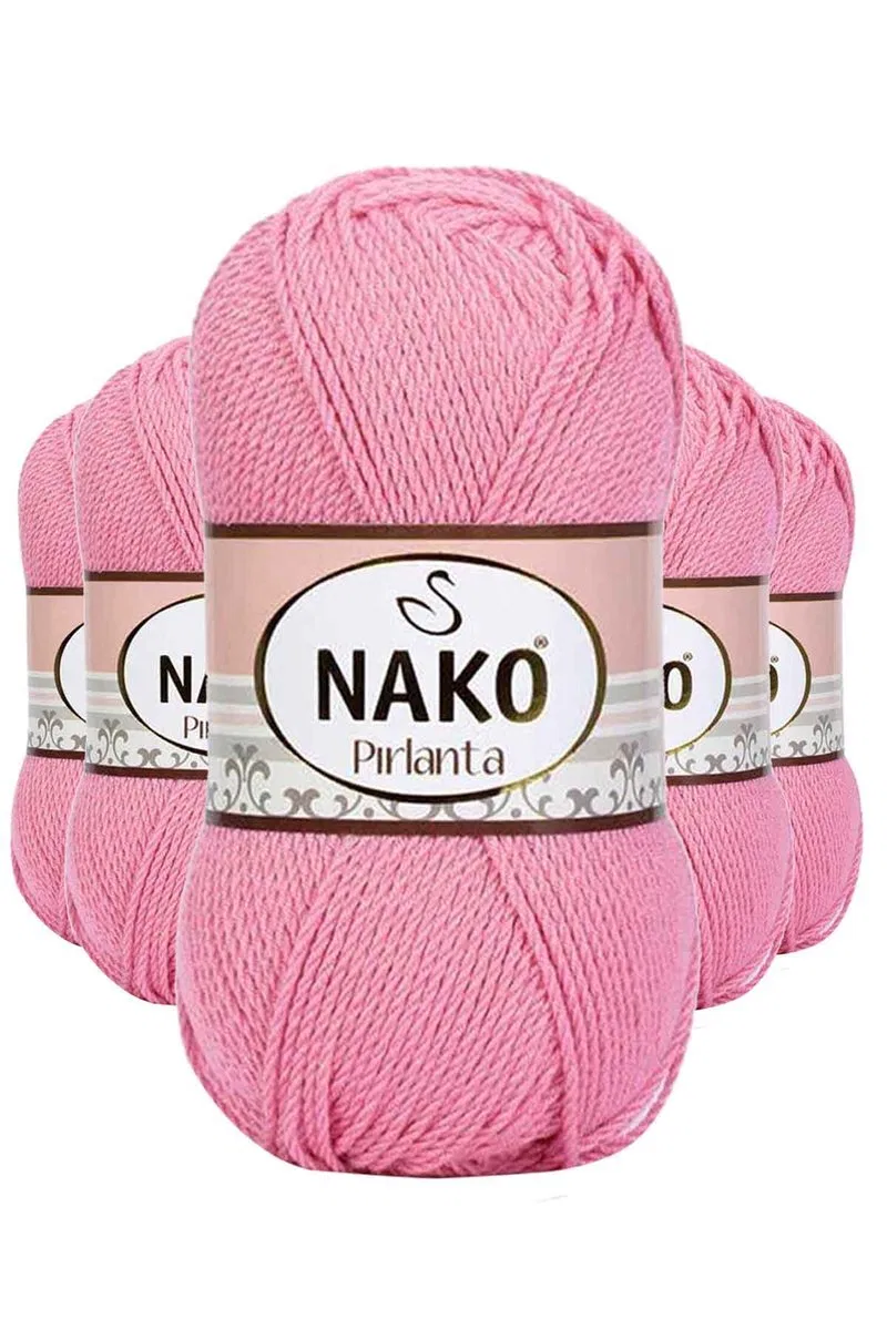5 Adet Pırlanta Amigurumi El Örgü İpi Yünü Pembe 6740