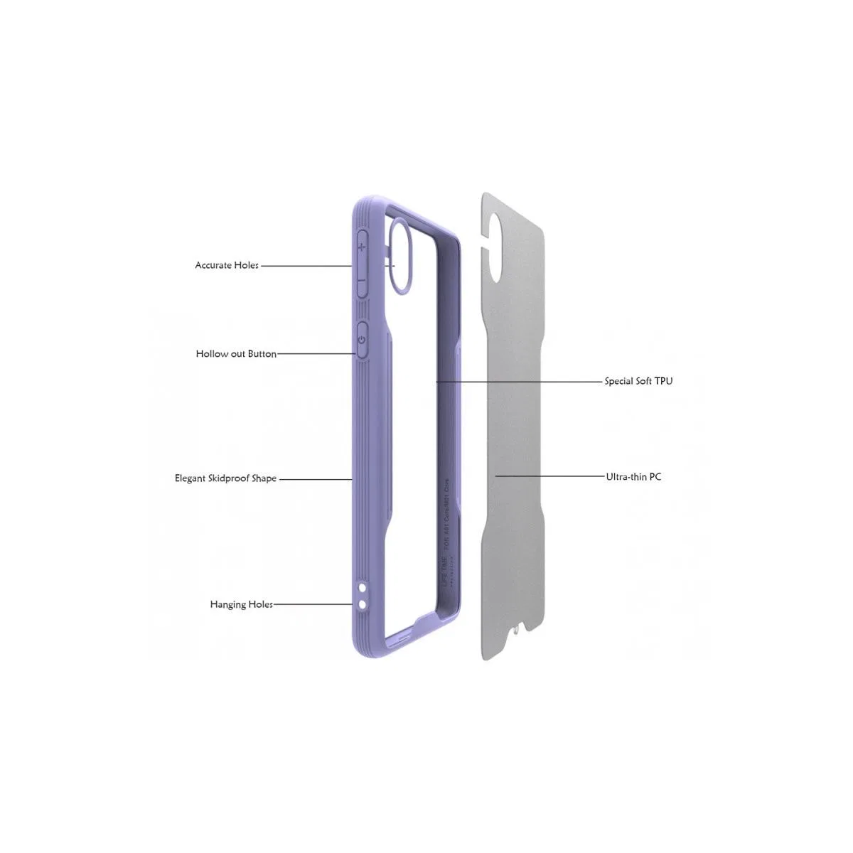 Samsung Galaxy A01 Core Kılıf Platin Silikon - Siyah görsel 2
