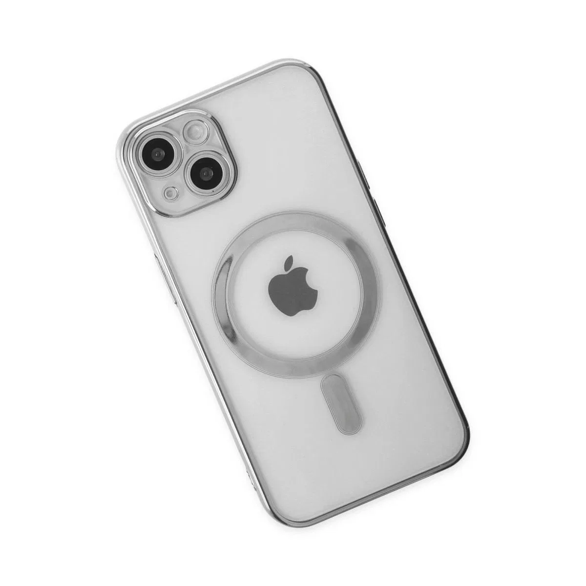 Apple İphone 14 Plus Kılıf Magneticsafe Lazer Silikon - Gümüş görsel 3