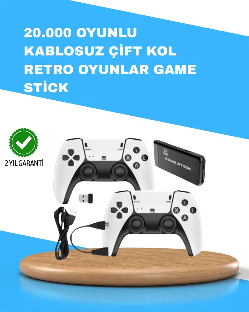 Kablosuz Retro TV Oyun Konsolu – 30. 000+ Oyun, HD Çıkış & Kablosuz Gamepad ile Efsanevi Oyun Deneyimi