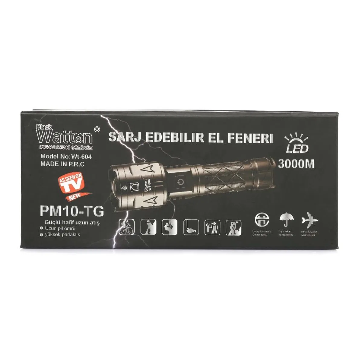 3000 Lümen Güçlü El Feneri Wt-604 görsel 7