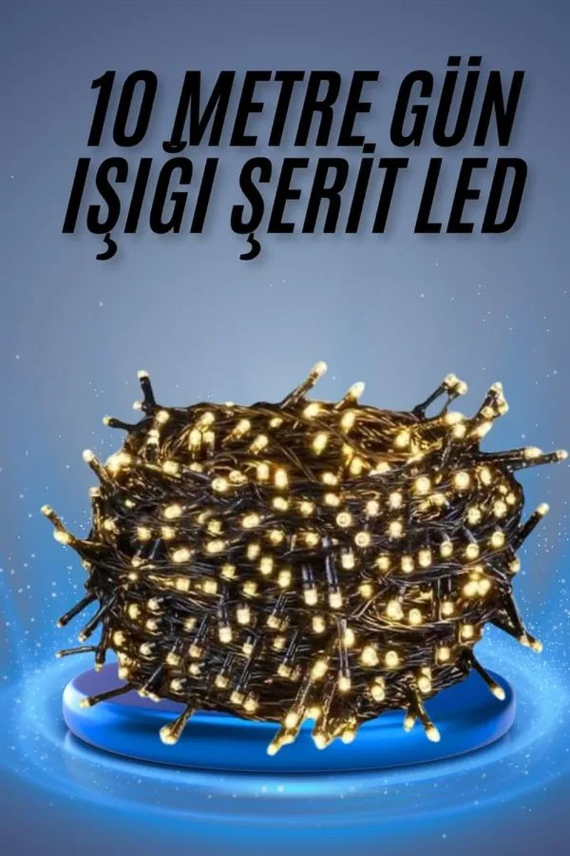 Led Işık Ağaç Süsleme Ampüllü Dekoratif Aydınlatma 10 Metre Gün Işığı görsel 2