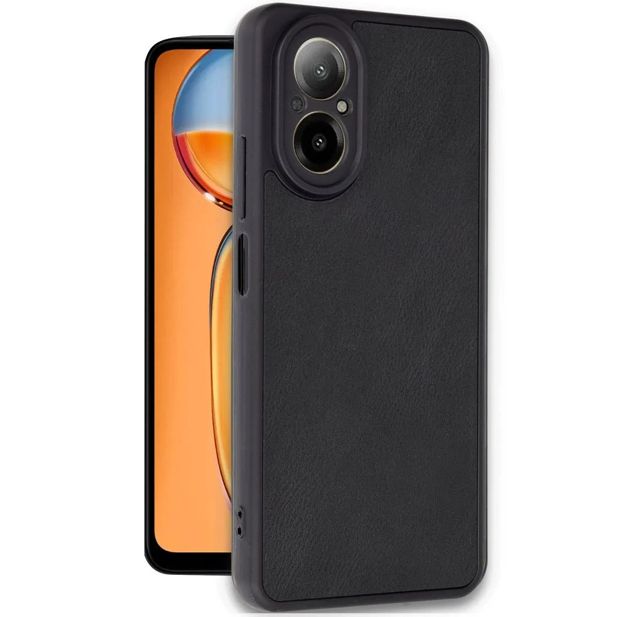Realme 12 Lite Kılıf Aras Deri Kapak - Siyah görsel 2