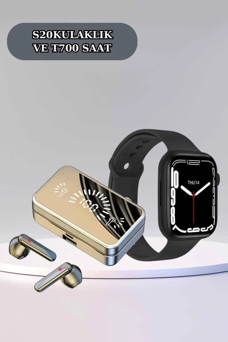 Powerbank Bluetooth Kulaklık Ve Yeni Model Akıllı Saat Seti ANC Özelliği Dokunamatik görsel 5