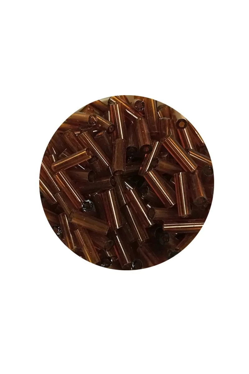 Uzun Boru Kesme Boncuk Çap 2mm Uzunluk 10 mm - 20 Gram - Şeffaf Kahverengi - BNC246 görsel 2