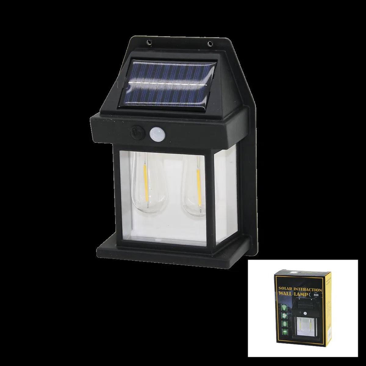 Solar sensörlü duvar lambası 2x1W 1800mAh dış mekan görsel 2