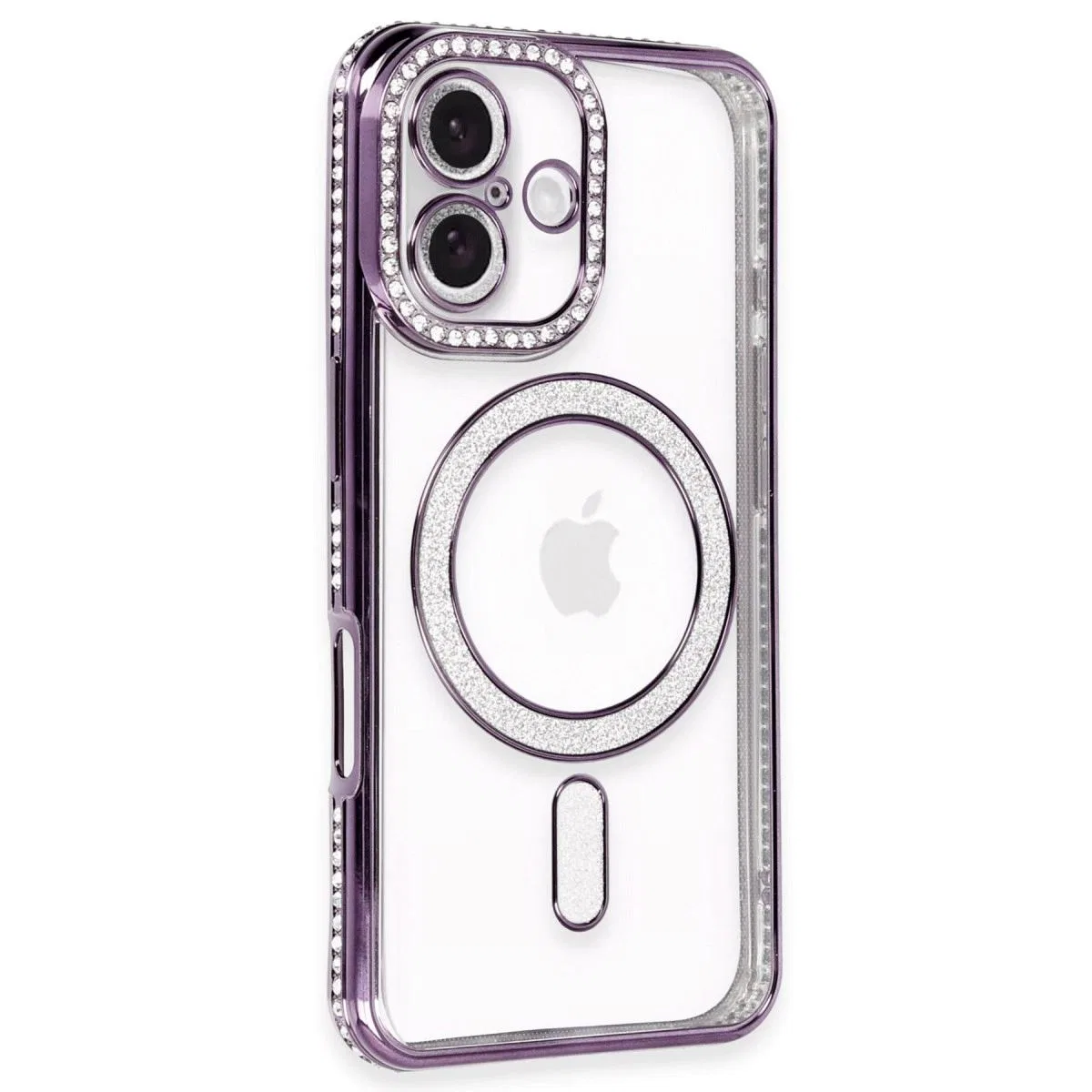 Apple İphone 16 Plus Kılıf Joke Simli Magneticsafe Kılıf - Derin Mor görsel 2