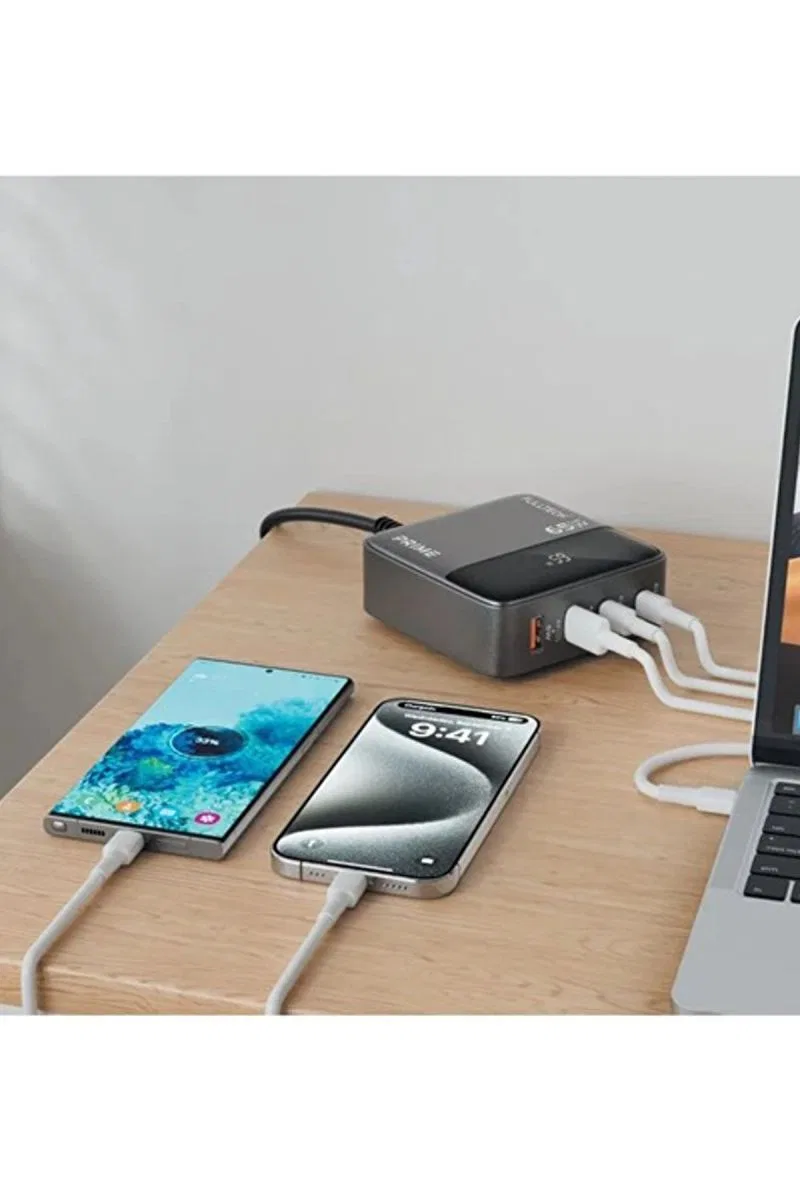 65w Masaüstü 4 Portlu Hızlı Şarj Cihazı İstasyonu 2xusb-a, 2xtype-c Giriş, 1, 5 Mt. Kablo görsel 4