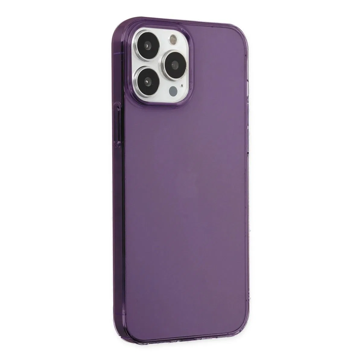 Apple İphone 14 Pro Kılıf Pc Sert Şeffaf Kapak - Mor görsel 2