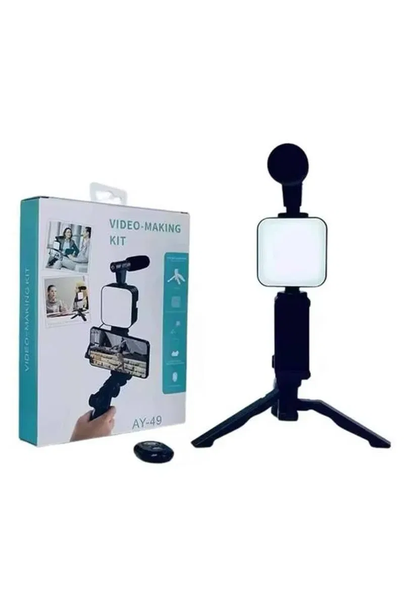 Video Making Kit Telefon Tutucu Vlog Video Mini Led Işıklı görsel 4