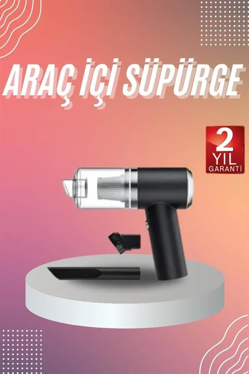 Şarjlı Çok Fonksiyonlu El Süpürgesi Mini Vakumlu Araç Süpürgesi görsel 2
