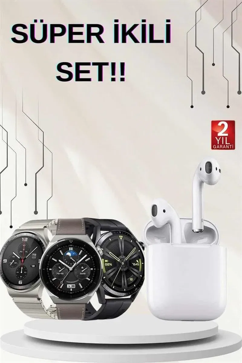 Akıllı Saat ve Kulaklık Seti Dokunmatik Ekran 5. 0 Bluetooth Bağlantılı Sesli Görüşme görsel 2