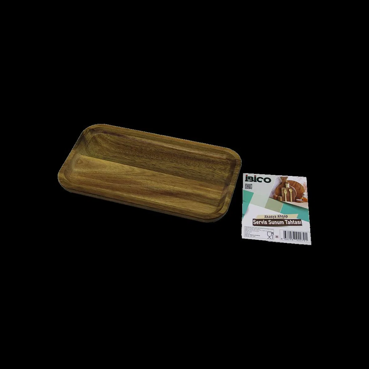 Akasya Ahşap Dikdörtgen Servis Tepsisi 25x14x1. 4 cm görsel 2