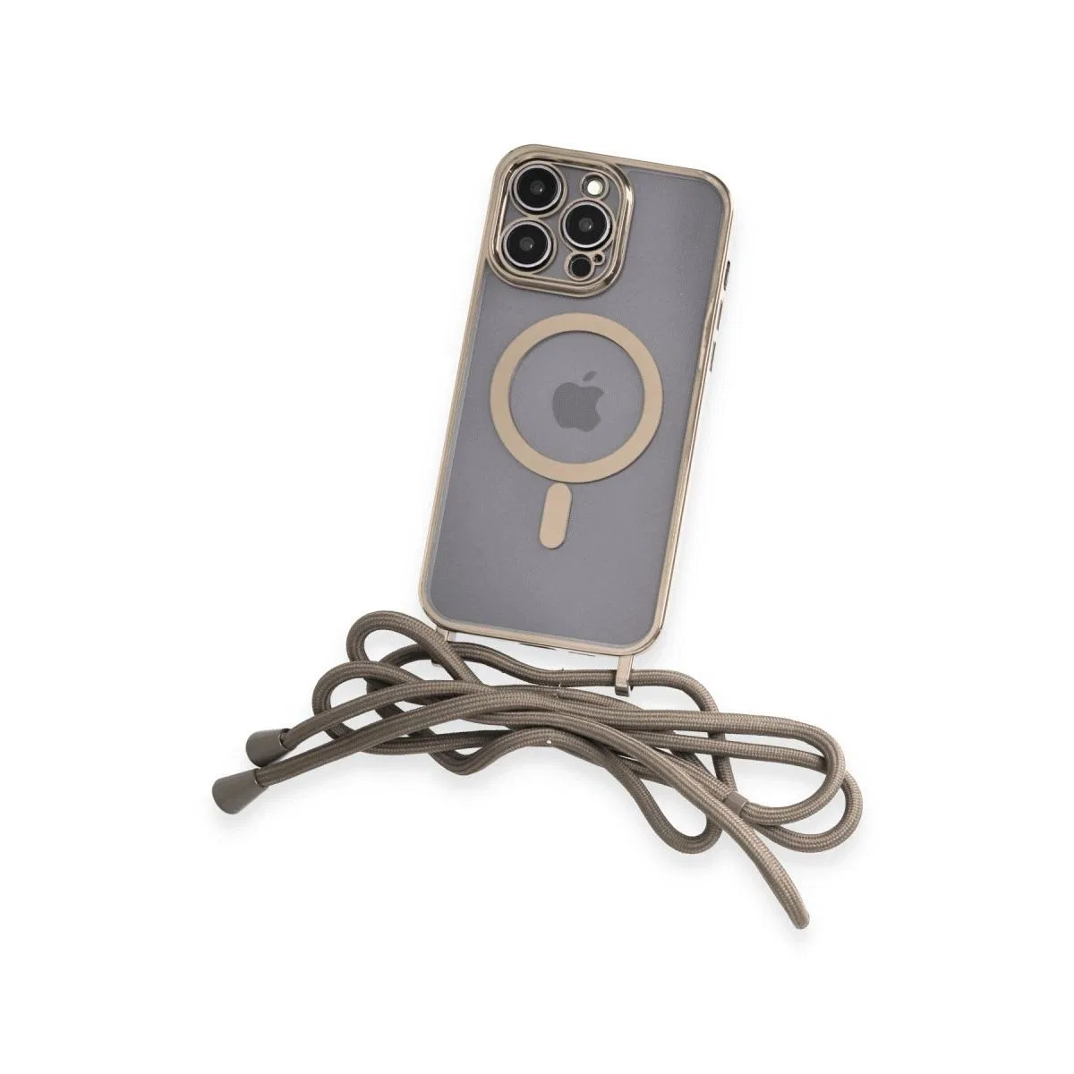 Apple İphone 13 Pro Kılıf Divo Lazer Askılı Magsafe Kapak - Gold görsel 3