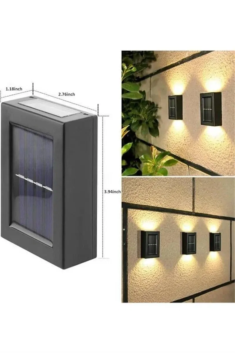 Dekoratif Duvar Lambası Solar Güneş Enerjili Bahçe Aydınlatması görsel 3