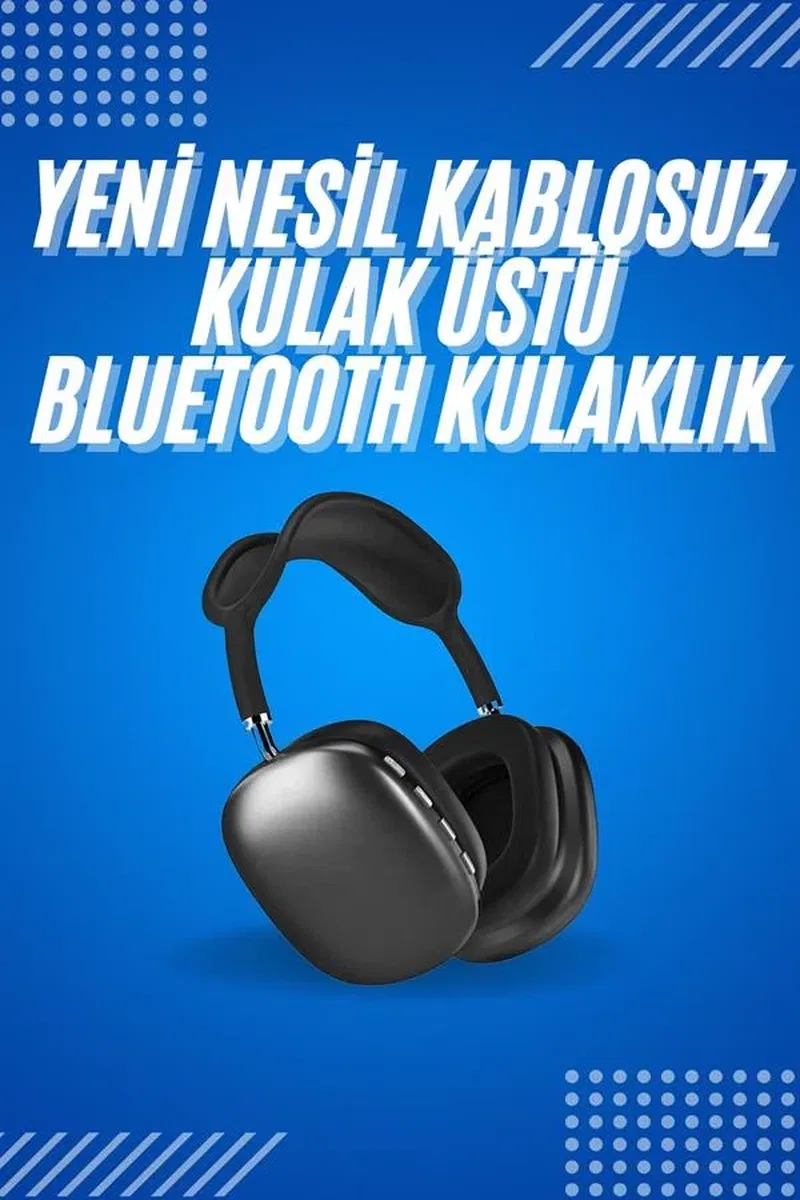 2025 Model Kulak Üstü Kablosuz Bluetooth Kulaklık Gürültü Azalta Uzun Pil görsel 2