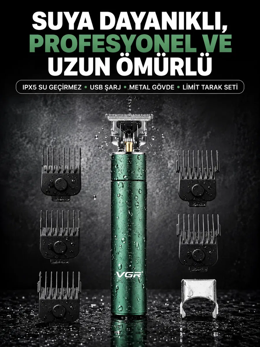 4 Limit Taraklı IPX5 Su Geçirmez Saç Kesme Makinesi