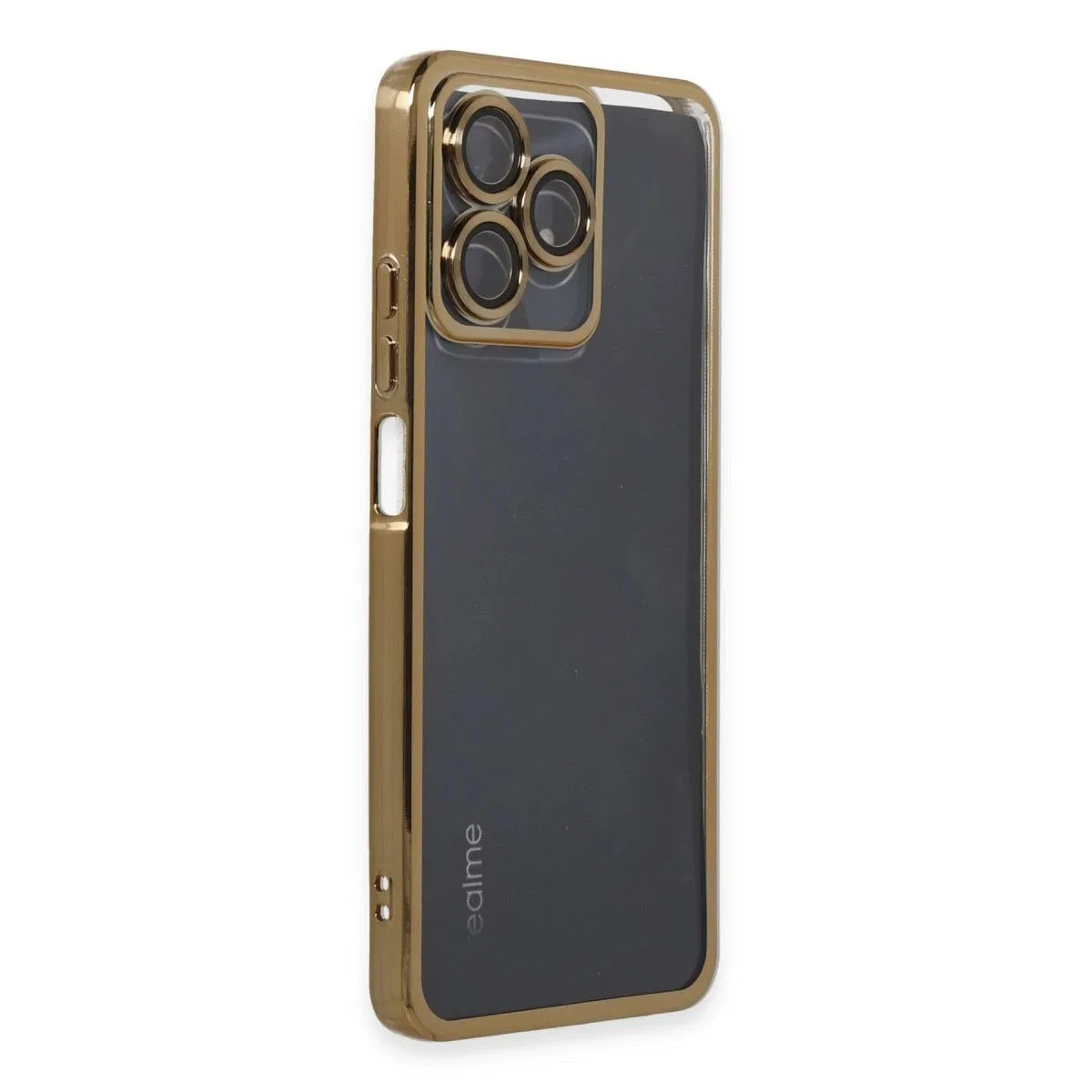 Realme C53 Kılıf Razer Lensli Silikon - Gold görsel 2