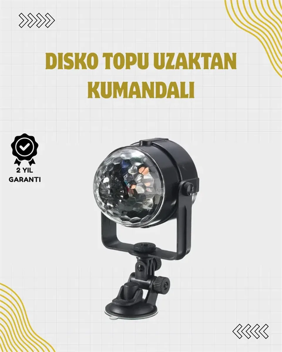 Uzaktan Kumandalı, Ses Kontrollü LED Disko Işığı - Parti ve Kulüpler İçin