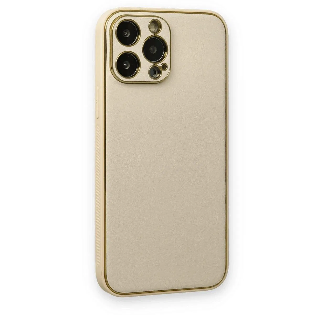 Apple İphone 13 Pro Kılıf Coco Deri Silikon Kapak - Gold görsel 2