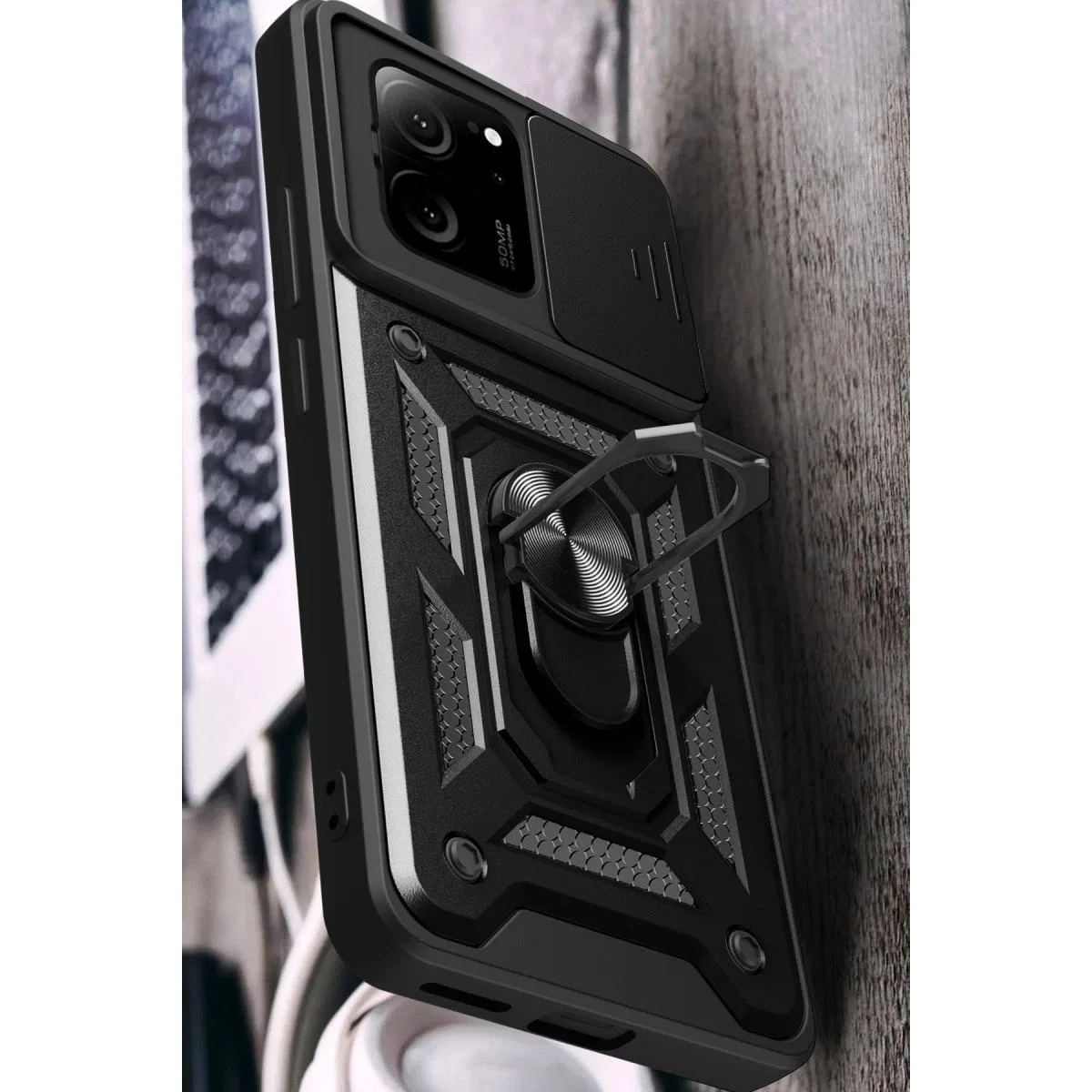 Xiaomi Mi 13t Pro Kılıf Pars Lens Yüzüklü Silikon - Yeşil görsel 5