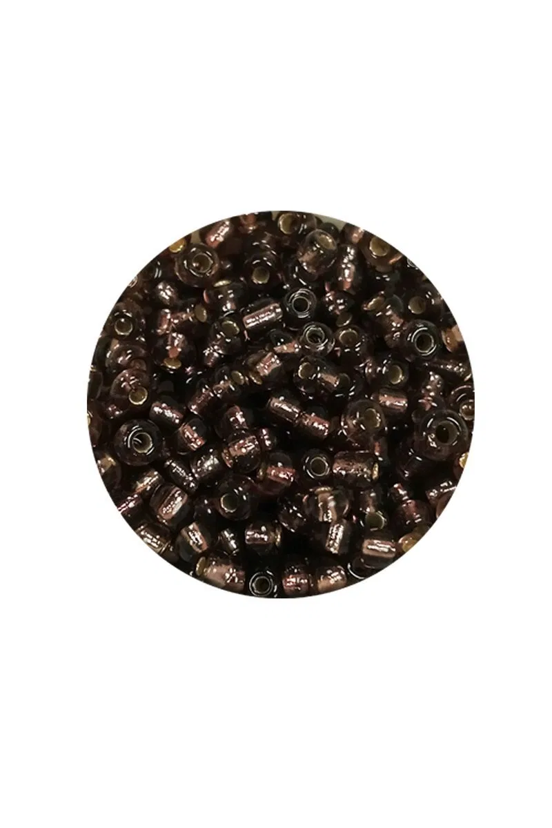 Dökme Cam Kum Boncuk (8/0) 3 mm - 60 Gram - Şefaff Alacalı Kahve - BNC213 görsel 2
