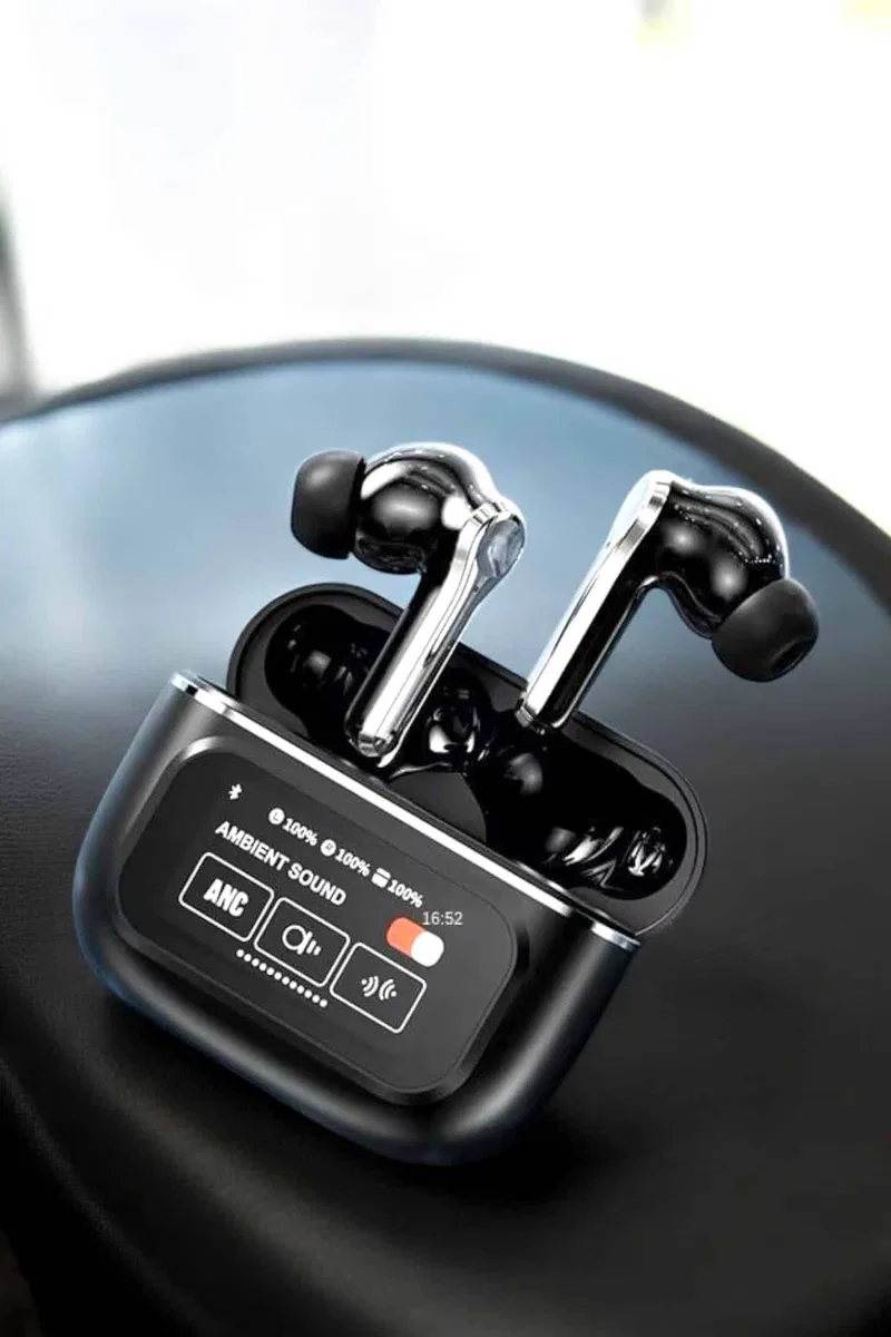 Kablosuz Bluetooth Kulaklık Ekranlı Uzun Şarj Süreli ANC Destekli görsel 4