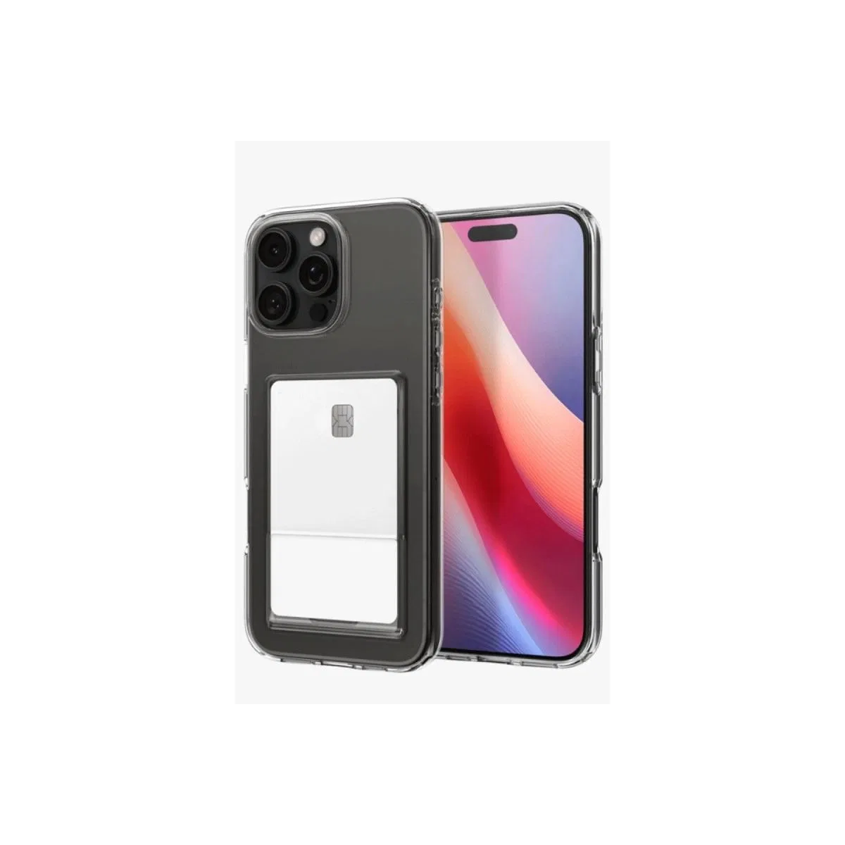 Apple İphone 16 Pro Kılıf Kart Şeffaf Silikon - Şeffaf